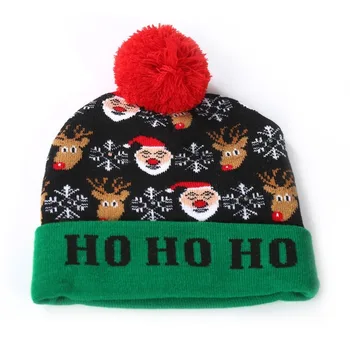 Kalėdų naujų vaikų megzti skrybėlę flanging su rutuliniais megzti skrybėlę suaugusiųjų vaikų Helovinas dekoratyvinis skrybėlę skrybėlę berniukas, mergaitė žiemą