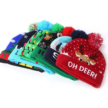 Kalėdų naujų vaikų megzti skrybėlę flanging su rutuliniais megzti skrybėlę suaugusiųjų vaikų Helovinas dekoratyvinis skrybėlę skrybėlę berniukas, mergaitė žiemą