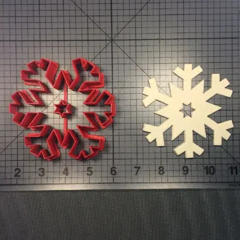 Kalėdų Ornamentu Snaigės formos Minkštas Pelėsių už Kalėdos Papuoštas Tortas Cupcake 3D Atspausdintas Plastiko Cookie Cutters