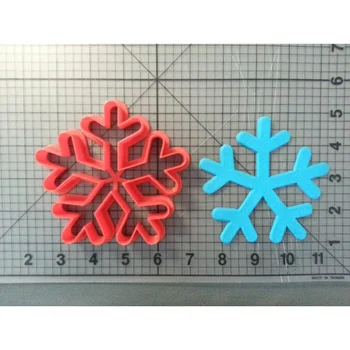 Kalėdų Ornamentu Snaigės formos Minkštas Pelėsių už Kalėdos Papuoštas Tortas Cupcake 3D Atspausdintas Plastiko Cookie Cutters