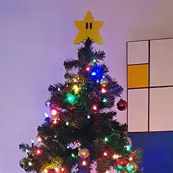 Kalėdų Šventės Dekoras, Namų Mall Kalėdų Eglutė Topper Puikus 6X6inch Pikselių Star Ornament Specialios Dovanos Vaikams