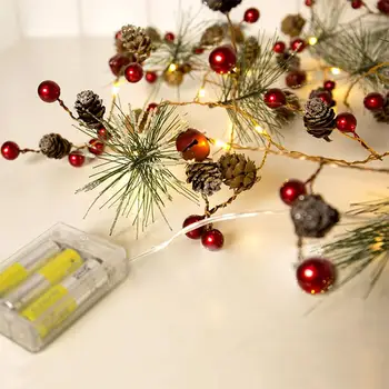 Kalėdų Šviesos LED Vario Žibintai Pušies Kankorėžis String Žibintai LED Pasakų girliandą Kalėdų Eglutė Namų Puošybai