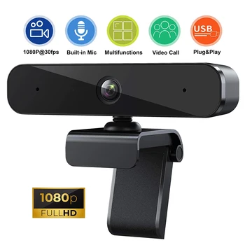 Kamera 1080P Mini Kompiuteris PC WebCamera su Mikrofonu Pasukti Kameros Live Transliacijos Vaizdo skambučius Konferencijos Darbą