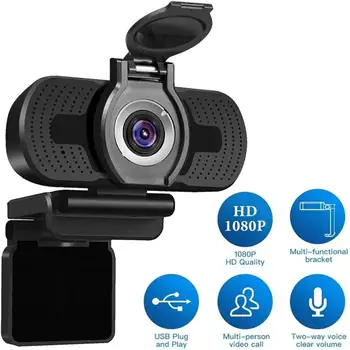 Kamera Full hd 1080P Vaizdo Kamera Su Dangčiu ABS Optinis Objektyvas USB Plug Ir Play web kamera Su Mikrofonu