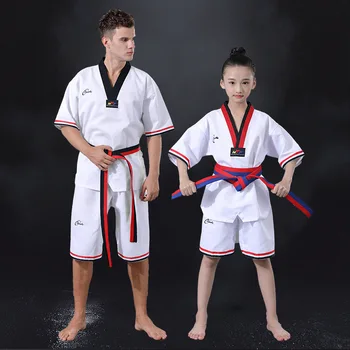 Karate Kid Taekwondo Vienodos Baltos Minkštos Medvilnės Dziudo Taekwondo Dobok Drabužiai Vaikams, Suaugusiems, Kovos Menų, Mokymo Uniformos Kostiumas