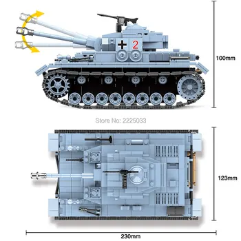 Karinės Pasaulinio Karo vokiečių Panzerkampfwagen IV Bakas ww2 Armijos Duomenys Blokai Žaislai mergaitėms Dovanų