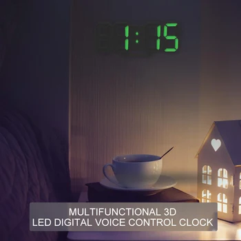 Karšto naujas 3D LED Skaitmeninis Laikrodis-Žadintuvas Žiūrėti Lentelėje Darbalaukio Laikrodžius, Žadintuvas Elektroninis Skaitmeninis Sienos Kabo Laikrodis Namų Dekoro