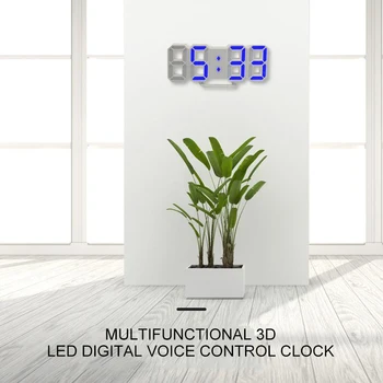 Karšto naujas 3D LED Skaitmeninis Laikrodis-Žadintuvas Žiūrėti Lentelėje Darbalaukio Laikrodžius, Žadintuvas Elektroninis Skaitmeninis Sienos Kabo Laikrodis Namų Dekoro