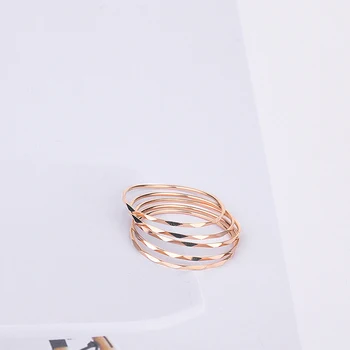 Karšto pardavimo 18K Rose Gold Ring Moterų AU750 Aukso Žiedas Juosta Mažai žiedas