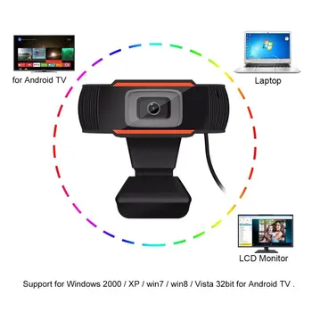 Karšto Pardavimo 30 Laipsnių Pasukti 2.0 Webcam 1080P USB Kameros, Vaizdo Įrašymo Web Kamera Su Mikrofonu PC Kompiuteris