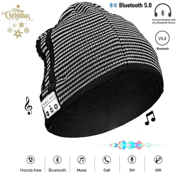 Karšto Pardavimo Belaidžio Sporto BluetoothV5.0 Ausinių Rankų įrangos, Ausinės Muzikos Smart Skrybėlę su Mic Stereo Garsiakalbis, Handfree Žiemą Šilta