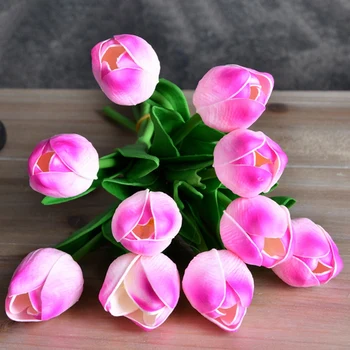 KARŠTO PARDAVIMO Violetinės Tulpės, Dirbtinės Gėlės, Vestuvių Puokštės, Vestuvių Šalies Namų Biuro Apdailos(30Pcs)