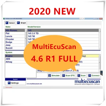Karšto parduoti 2020 NAUJAS MultiEcuScan v4.6R VISĄ Registruotą nemokamas pristatymas