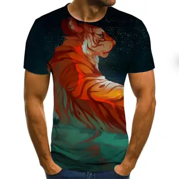 Karšto Parduoti 3D Print Dvigubas Žaibas Liūtas vyriški Laisvalaikio Kietas Tshirts Vyrams trumpomis Rankovėmis Vasaros Viršūnes Tees marškinėliai Mados Dropshipping