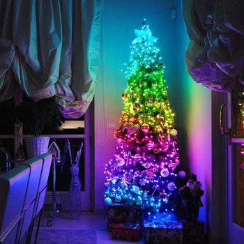 Karšto Sall Kalėdų Medžio Apdaila Žibintai Užsakymą LED String Žibintai App Nuotolinio Valdymo Šviesos RGB Kalėdų String Žibintai Dekoras