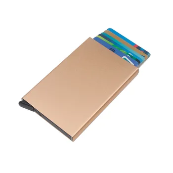 Karšto stiliaus aliuminio lydinio piniginės RIFD shield anti-theft automatinio atjungimo kortelė pakuotėje