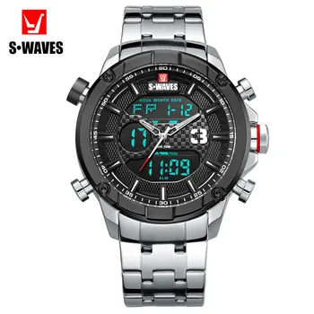 Karšto Vyrų Mados Atsitiktinis Kvarciniai Laikrodžiai Digital Dual Laiko Sporto Laikrodžiai Šoko Chronografas Atsparumas Vandeniui