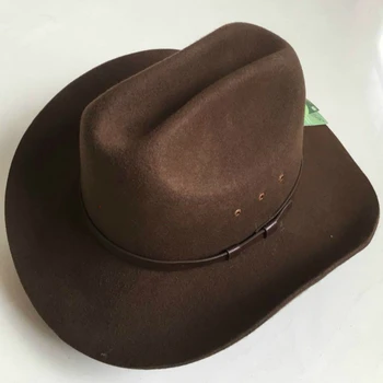 Kaubojau Skrybėlės Vyrų Vakarų Šalyje Laukinių Vakarų Australijos vilna Sombrero Hombre Cappello Uomo Moterų Kaubojaus Skrybėlę