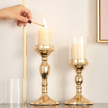 Kaustytomis geležies žvakidė Europos klasikinė žvakidė atostogų šalis, šeimos žvakidė elegantiškas kilnus žvakidė dovana