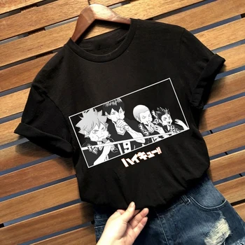 Kawaii Haikyuu Marškinėliai Vyrams Juokingas Vasaros Viršūnes Animacinių filmų Grafika Tees Harajuku Unisex Anime Karšto T-shirt Vyrai