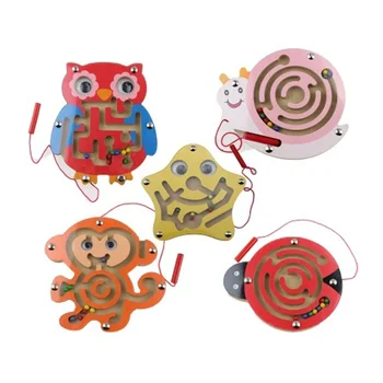 Kawaii Mielas Gyvūnų Beždžionė Žuvų Biedronka Puzzle Labirintas Žaislai Žaidimas Medžio Magija, Žaidimai Vaikams Magnetas Vaikų Švietimo Dėlionės, Žaislų
