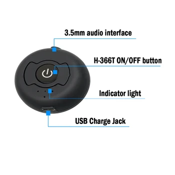 Kebidu 3.5 mm Bluetooth4.0 Siųstuvas Multi-point Wireless Blutooth Audio Stereo Muzikos Dongle Adapterį, TV, PC Kompiuteris