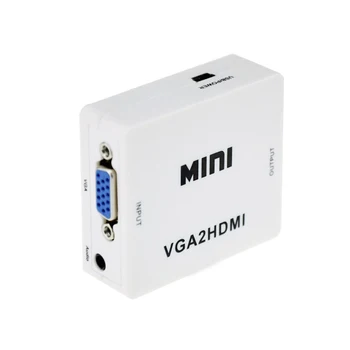 Kebidu Aukštos Kokybės Mini 1080p VGA į HDMI Konverteris Adapteris suderinamas Su Garso VGA2HDMI-suderinama Jungtis Nešiojamas KOMPIUTERIS