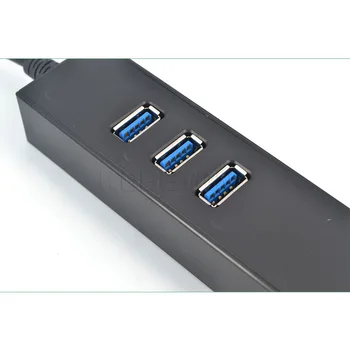 Kebidu High speed 3 jungtys USB 3.0 Hub 10/100/1000 Mbps Iki RJ45 Gigabit Ethernet LAN Laidinio Tinklo Adapteris Konverteris, Skirtas Mac