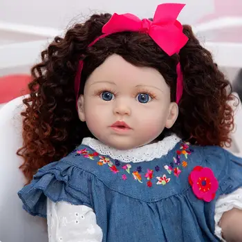 KEIUMI 23Inch Reborn Baby Vaikiška Lėlė Silikono viso Kūno Maudytis mielas Princesė Baby Doll Reborns Vaiko Gimtadienio Dovana