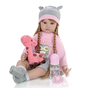 KEIUMI 60cm Silikono Reborn Baby Doll Žaislas Realus Vinilo Princesė Vaikiška lėlė Vaiko Gimtadienio Dovana Mergina bebe atgimsta Boneca