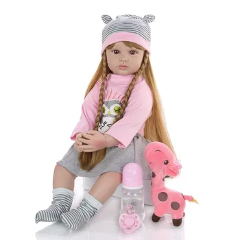 KEIUMI 60cm Silikono Reborn Baby Doll Žaislas Realus Vinilo Princesė Vaikiška lėlė Vaiko Gimtadienio Dovana Mergina bebe atgimsta Boneca