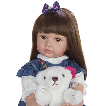 KEIUMI Reborn Baby Doll 24 Colių 60 CM Įdaryti Minkšto Silikono Lėlės Reborn Baby Lėlės Žaislas Rankų darbo Dovanas Vaikams, Gimtadienis