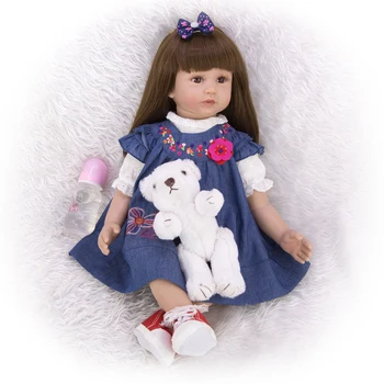 KEIUMI Reborn Baby Doll 24 Colių 60 CM Įdaryti Minkšto Silikono Lėlės Reborn Baby Lėlės Žaislas Rankų darbo Dovanas Vaikams, Gimtadienis