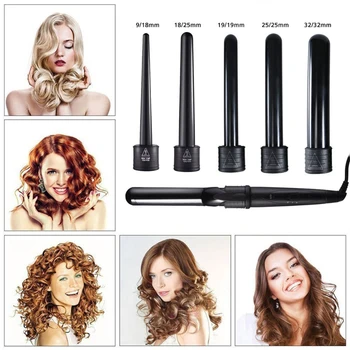 Keičiamos Plaukai Garbanoti Geležies Keramikos Hair Curler Multi-dydis Roller Karščiui Atsparios Pirštinės Stilius Įrankiai 30D