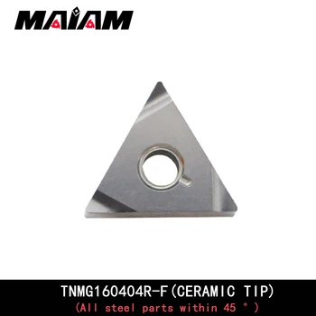 Keramikos apdaila apdirbimo kairėn, dešinėn įterpti TNMG160402 TNMG160404 trikampio fleita TNMG1604 įterpti Aliuminio, nerūdijančio plieno