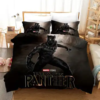 Keršytojas Black Panther Patalynės Komplektai Karalienės Dydžio Lova Apima Karalius Lovatiesė Vaikams, Miegamojo Puošimas Twin Namų tekstilės 3d Spausdinti