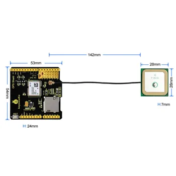 Keyestudio GPS skydas su SD lizdas +Antena Arduino UNO R3
