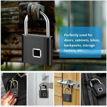 Keyless USB Įkrovimo pirštų Atspaudų Durų Užraktas Lock 