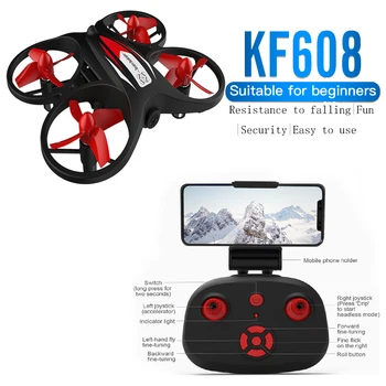KF608 Mini Drone 720p HD Camera Wifi Antenų, Stabilizuotas, Aukštis 3D Flip Begalvis Režimu RC Quadcopter Profesional Tranai Žaislas