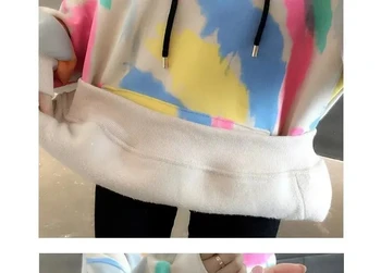 Kietas Negabaritinių Moterų Hoodies Plius Aksomo Palaidinukė Moterų Žiemą Šiltas Streetwear Puloveriai Harajuku Grafinis Tirštėti Hoodies