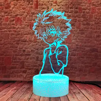 Killua Ir Gon Manga 3D Iliuzija LED naktinė lempa Spalvinga Keičiasi Stalo Šviesos Hunter X Hunter Anime veiksmo ir žaislas duomenys
