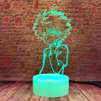 Killua Ir Gon Manga 3D Iliuzija LED naktinė lempa Spalvinga Keičiasi Stalo Šviesos Hunter X Hunter Anime veiksmo ir žaislas duomenys