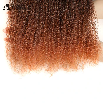 Kilnus Ilgai Afro Keistą Garbanotas Sintetinių Plaukų Afrikos Moterims, 28-38Inch Ombre ryšulių, Plaukų priauginimas garbanotas plaukų Nemokamas Pristatymas