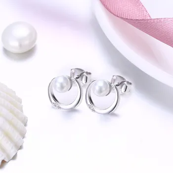 Kilnus Karšto Pardavimo 925 sidabro Auskarai Paprastu būdu paprasta stiliaus perlų Auskarai Moterims, Papuošalai, Dovanos