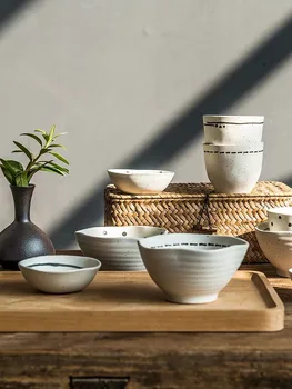 KINGLANG Japonų Keramikos Indai, Bendrosios Produktų Udon Dubenį korėjos Maža Indų ir Dubenėlį, Porcelianas, Valgymo Dubenį Teacup