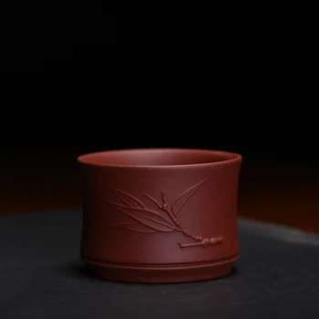 Kinija Yixing Raudonos Molio patys puodeliai 60ml Rankų Violetinė Purvo Arbatos Puodelio Kinijos Kung Fu Arbatos Rinkinys Gamtos Rūdos Drinkware Arbatos Dubenėlį