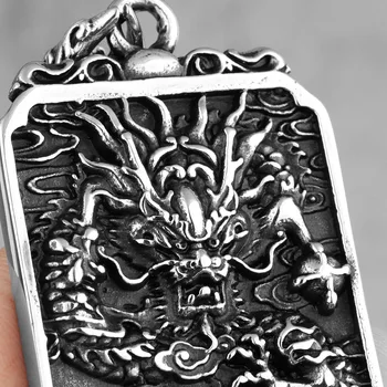 Kinijos Drakonas Gerąja Prasme Amuletas Nerūdijančio Plieno Vyrų Karoliai, Pakabučiai, Grandinės Draugu Papuošalų Kūrybos Dovana, Didmeninė