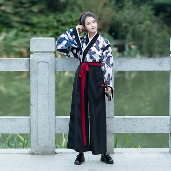 Kinijos moterų nauja daina kelnes pagerinti kasdienį kostiumą spausdinti plačios rankovės dviejų dalių kostiumas Kinų stiliaus Kinijos elementas drabužiai