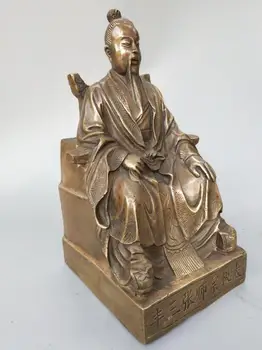 Kinų Daosizmas gryno žalvario Meistras Taiji Zhang Sanfeng statula