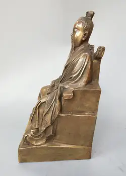 Kinų Daosizmas gryno žalvario Meistras Taiji Zhang Sanfeng statula